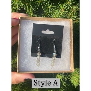 Labradorite Crystal Earrings | Hand Crafted | Beaded
